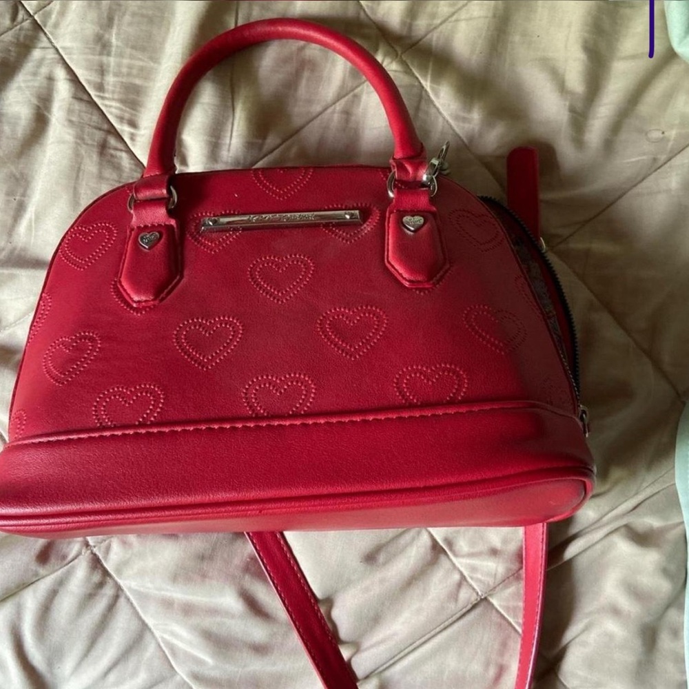 Red Heart-Patterned Women's Handbag